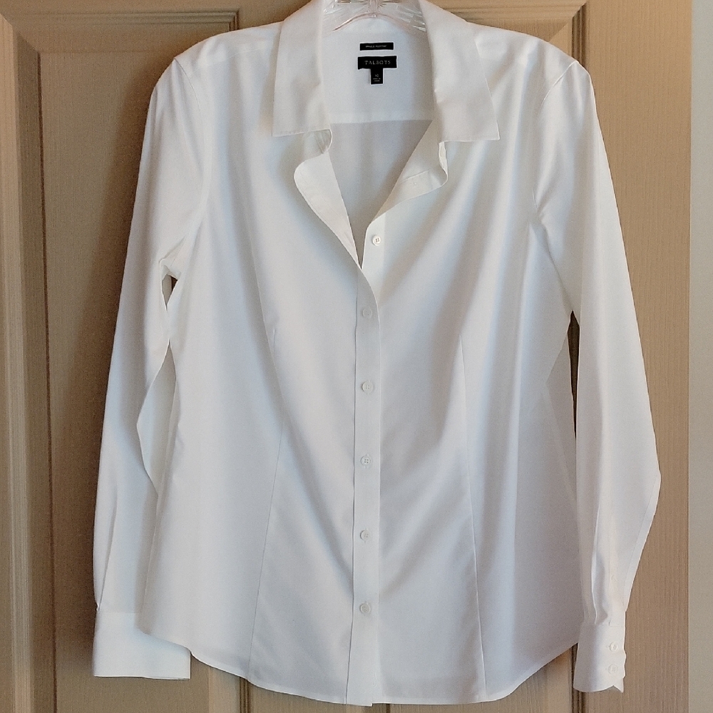 Talbots White Button Down Shirt - image 1